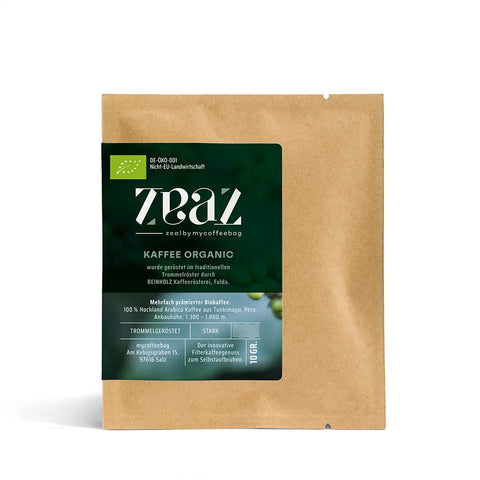 Der Bio-Kaffee aus den peruanischen Anden: Drip Coffee Bag ZEAL ORGANIC (MyTastebox)